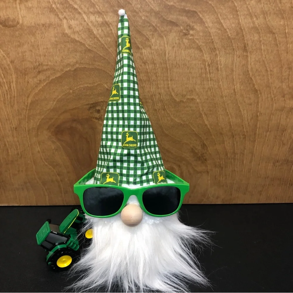 John Deere Gnome Green Yellow White Tractor Farmer Gift Sunglasses - Picture 3 of 8